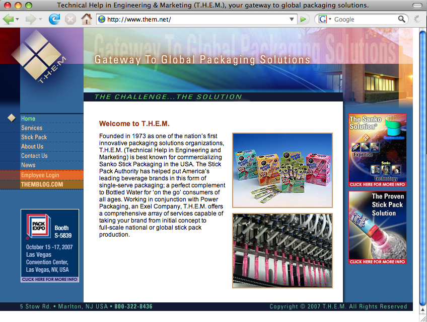 T H E M  website design